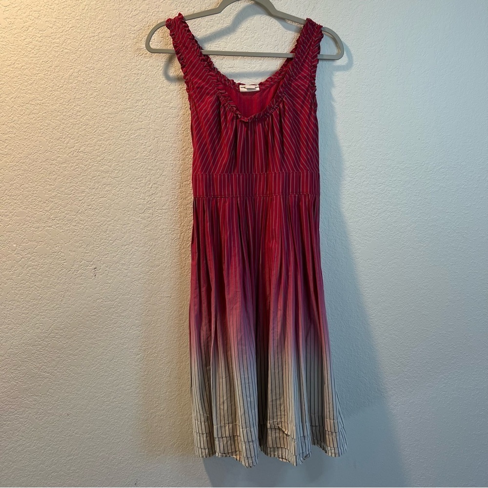 Women’s Converse pink ombré sleeveless a-line belted dress size medium M